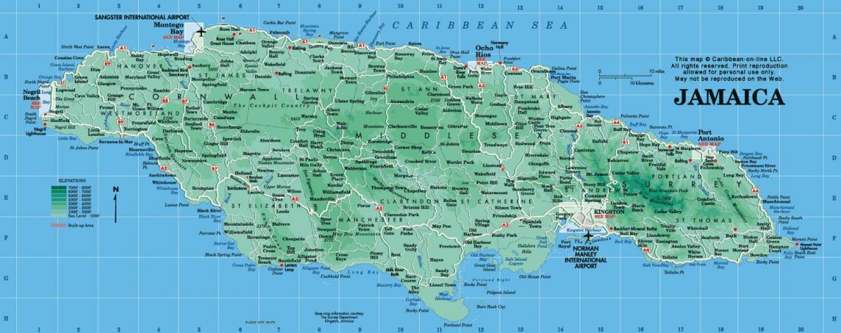 карта Ямайки