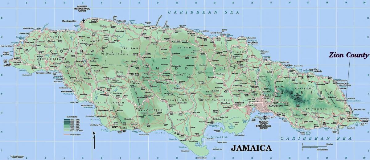 Карта подробная Ямайка