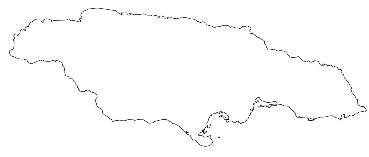 пустая карта Ямайки с границами