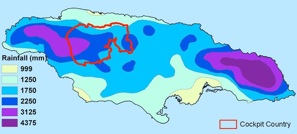 Карта Ямайки климат