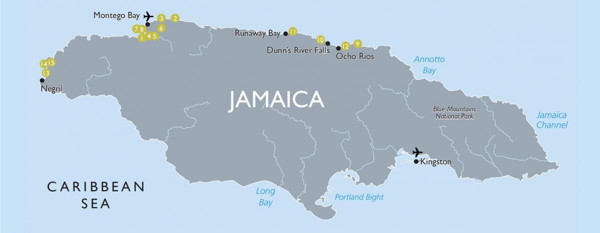 Карта Ямайки аэропортов