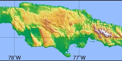 Карта топографическая Ямайка