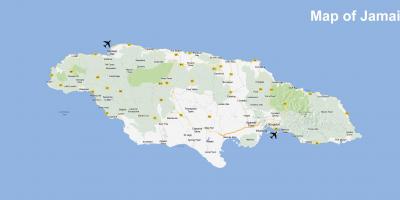 Карта Ямайки аэропортов и курортов