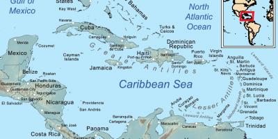 Карта Ямайка и прилегающих островов