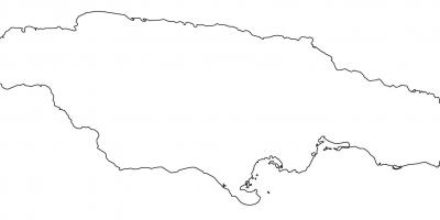 Пустая карта Ямайки с границами